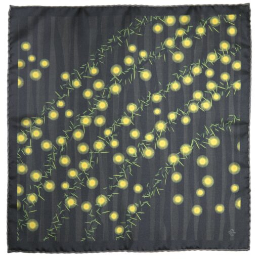 Wattle Dark Silk Pocket Square 45 - Designed by Elise Whetter